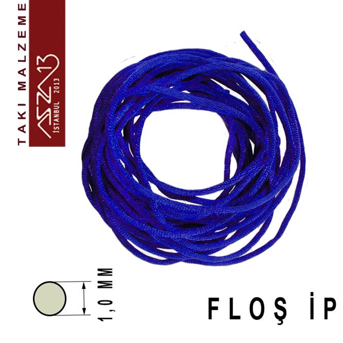 Floş İpler (Rattail Satin Cord)İp, Kordon, MisinaMarkasızLacivert 1,00 mm Floş İp / Paket İçeriği 3 m