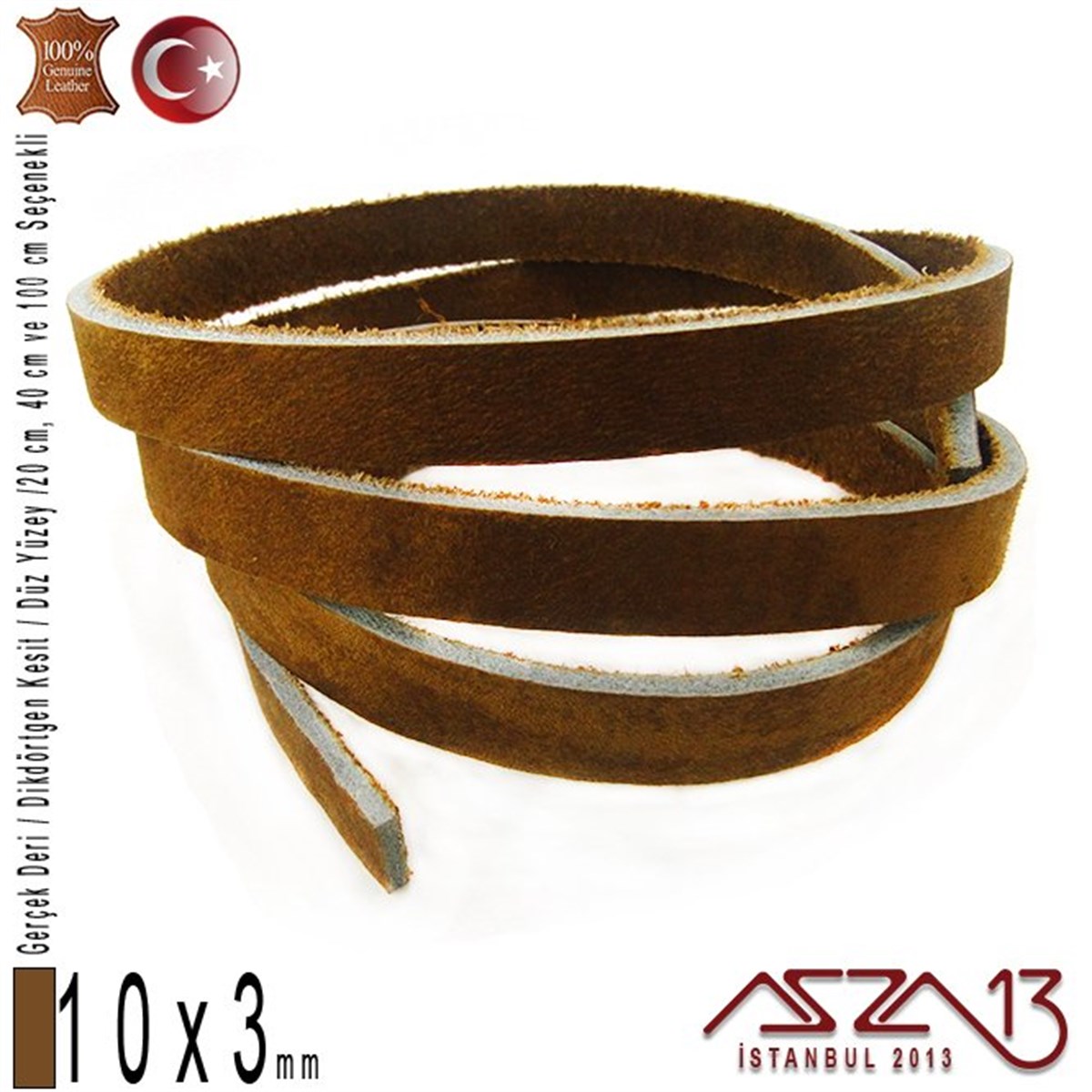 Gerçek Deri Kordon ve KayışlarTAKI MALZEMEMarkasızGerçek Deri - 10x3 mm - Antik Kahve - Düz Yüzey - Dikdörtgen Kesit Kordon / 20 cm - 40 cm - 100 cm