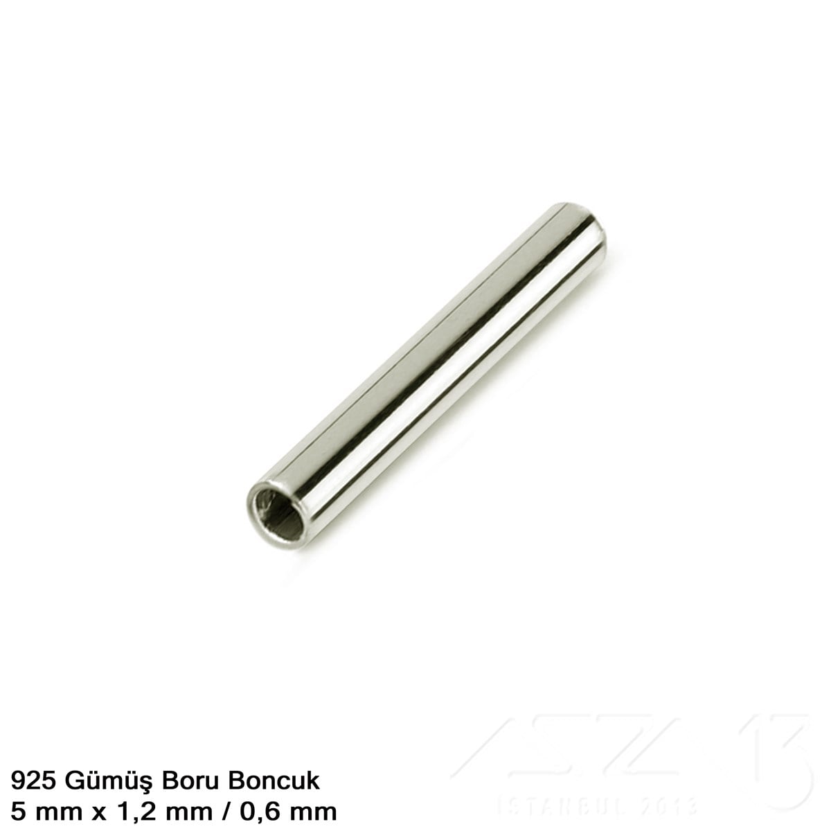 Gümüş Ara Malzeme - Gümüş Boru BoncukGümüş Ara Malzemeazza1305.Gm.53.Am.33925K Gümüş - Boru Boncuk - 5x1,2 mm - 10 Adet