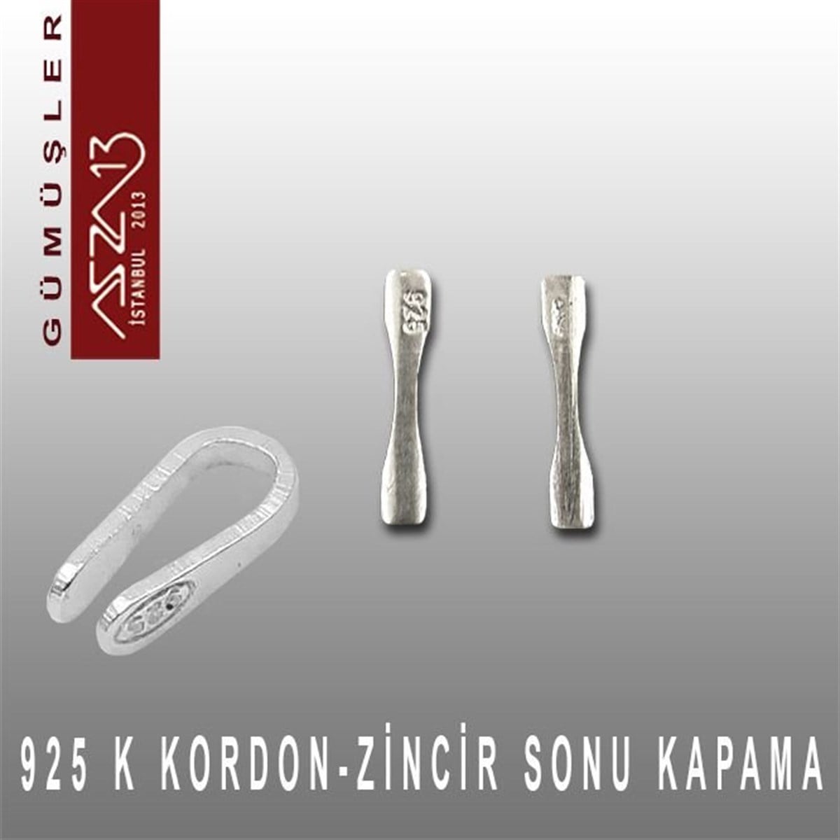Gümüş Halka, Gümüş Top, Gümüş İğne, Gümüş KapamaGÜMÜŞazza13925 K Gümüş 12mm Zincir-Kordon Sonu / Paket İçeriği 6 Adet