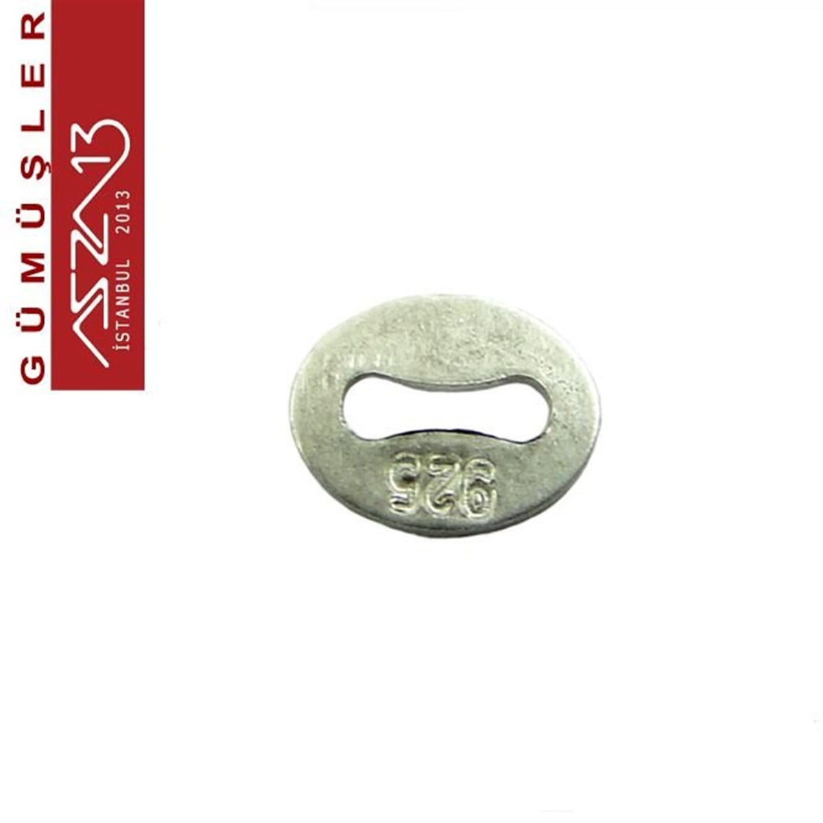 Gümüş Halka, Gümüş Top, Gümüş İğne, Gümüş KapamaGÜMÜŞMarkasız925 K Gümüş 4x3 mm Ayar Damga Pulu / Paket İçeriği 12 Adet