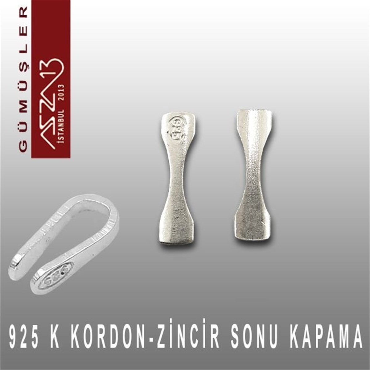 Gümüş Halka, Gümüş Top, Gümüş İğne, Gümüş KapamaGÜMÜŞazza13925 K Gümüş 14 mm Zincir-Kordon Sonu / Paket İçeriği 4 Adet