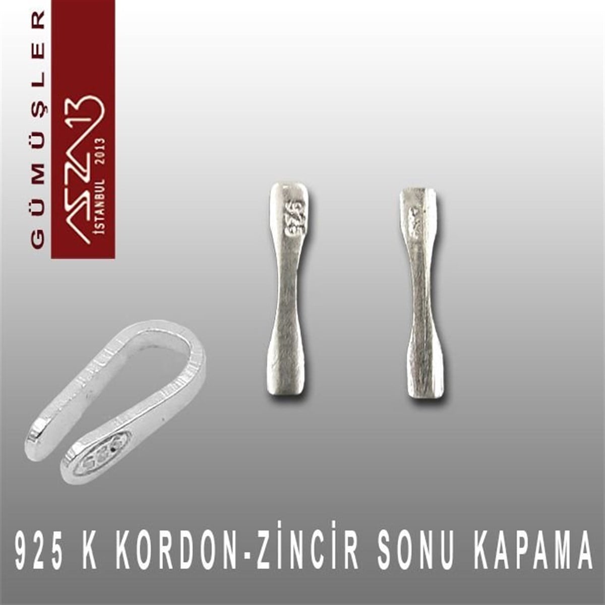 Gümüş Halka, Gümüş Top, Gümüş İğne, Gümüş KapamaGÜMÜŞazza13925 K Gümüş 13,5 mm Zincir-Kordon Sonu / Paket İçeriği 6 Adet