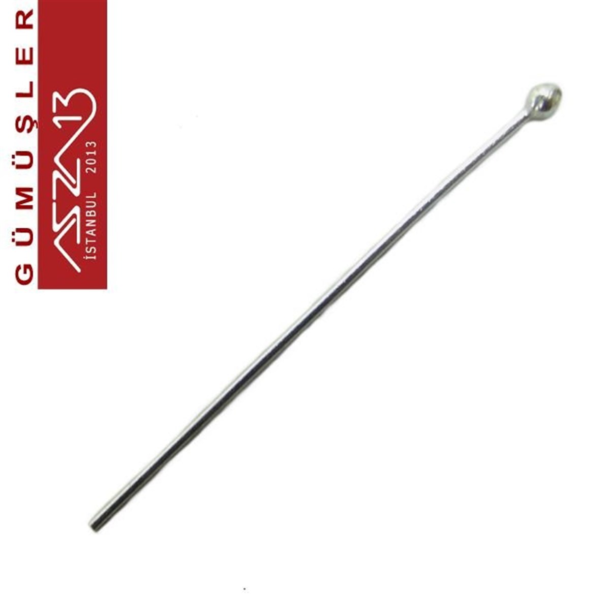 Gümüş Halka, Gümüş Top, Gümüş İğne, Gümüş KapamaGÜMÜŞazza13925 K Gümüş 3 cm Oval Başlı İğne (Çivi) / Paket İçeriği 20 Adet