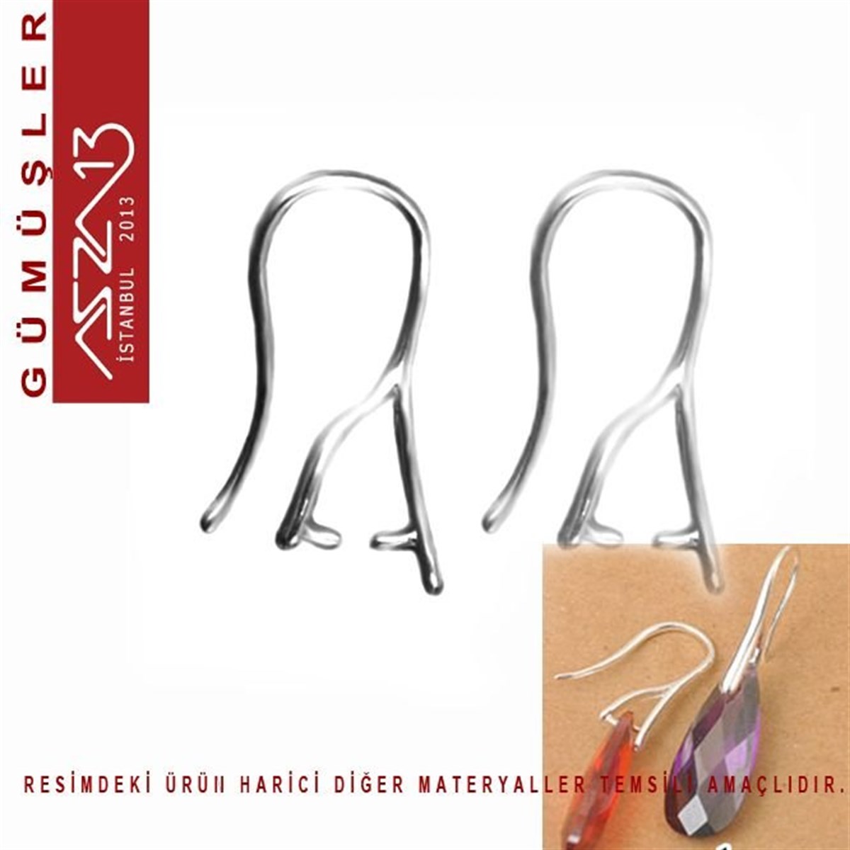 Gümüş Kilit, Gümüş Kanca, Gümüş KlipsGÜMÜŞMarkasızSterling Gümüş Kıskaçlı 20 mm Küpe Kancası / Paket İçeriği 1 Çift