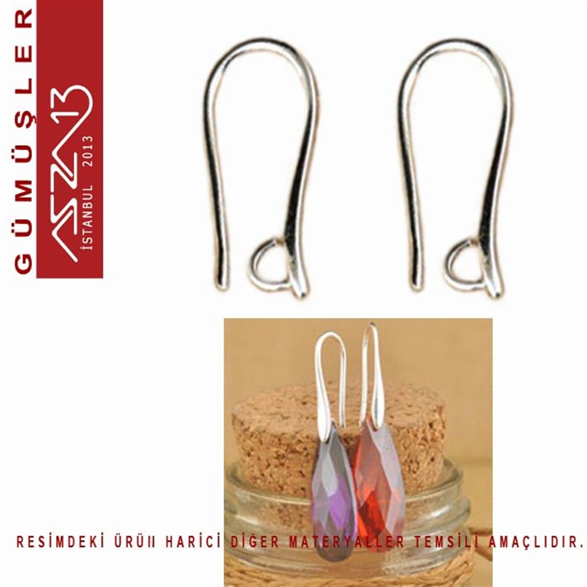 Gümüş Kilit, Gümüş Kanca, Gümüş KlipsGÜMÜŞMarkasızSterling Gümüş Küçük İç Halkalı 20 mm Küpe Kancası / Paket İçeriği 1 Çift