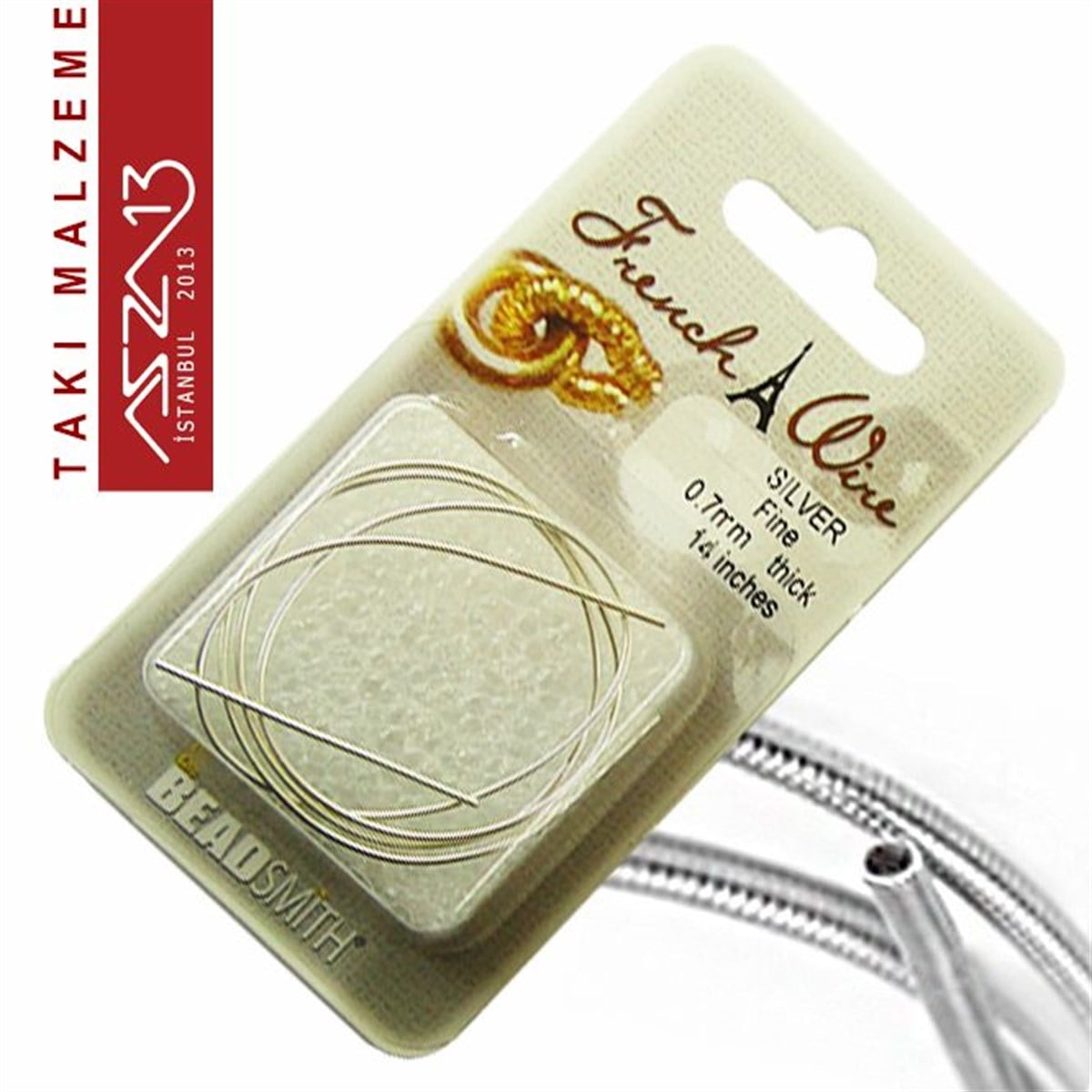 İçi Boş Tel, French WireTAKI MALZEMEBeadSmithGümüş Kaplama, 0,7 mm İçi Boş Metal Tel / French Wire / Paket İçeriği 40 cm