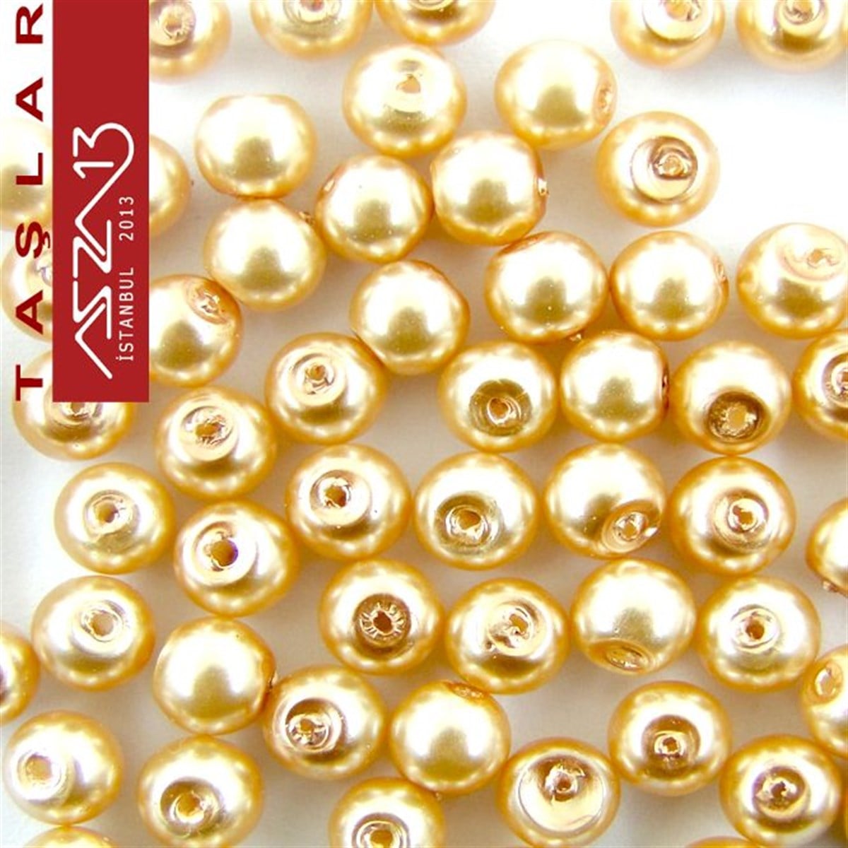 İNCİ BONCUKBONCUK ve TAŞMarkasız142 Adet 5 mm Altın Renk İnci Boncuk (25 gr)