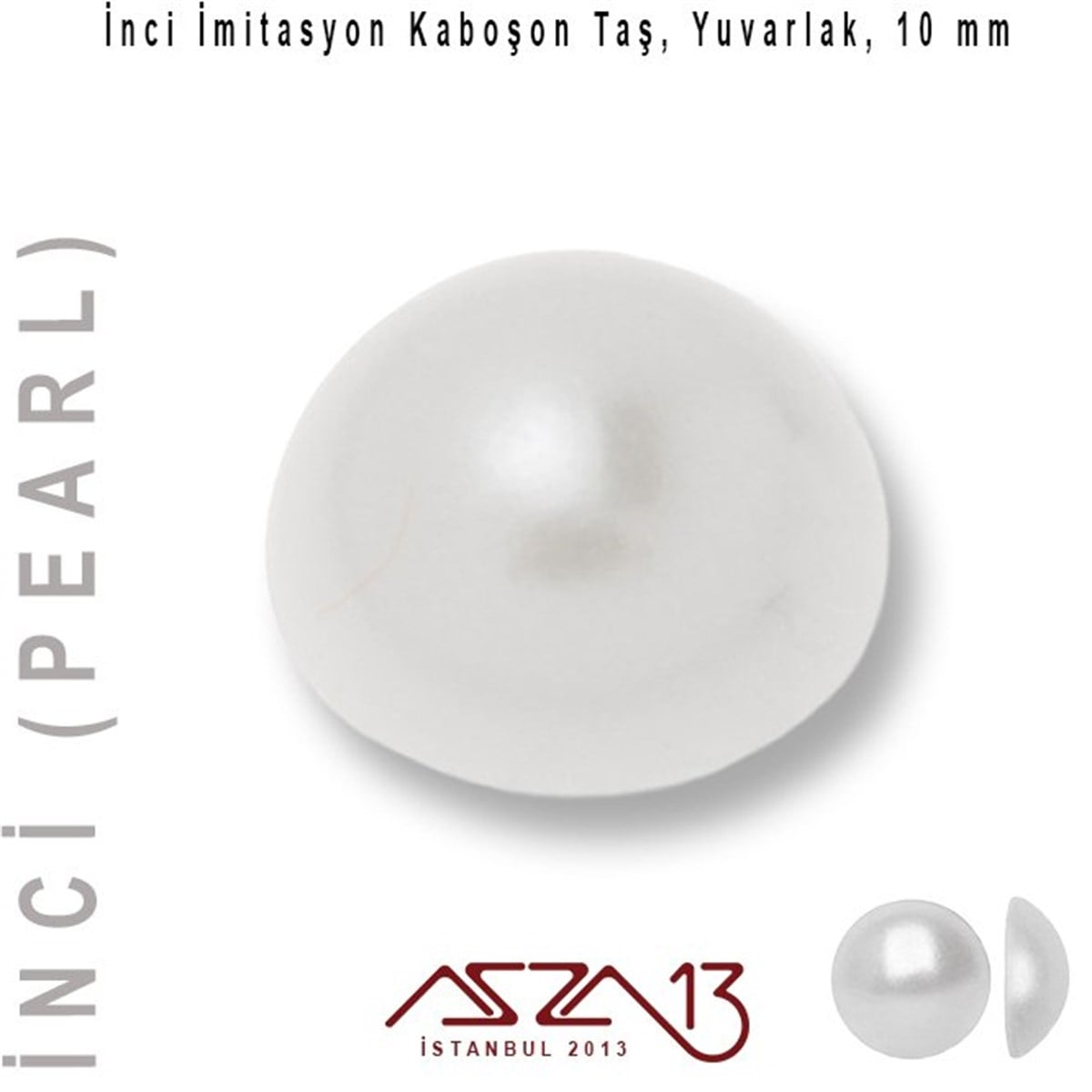 İNCİ BONCUKBONCUK ve TAŞMarkasız40 Adet 10 mm Beyaz Renk Yarım Yuvarlak Akrilik İnci Yapıştırma Taş (11 gr)