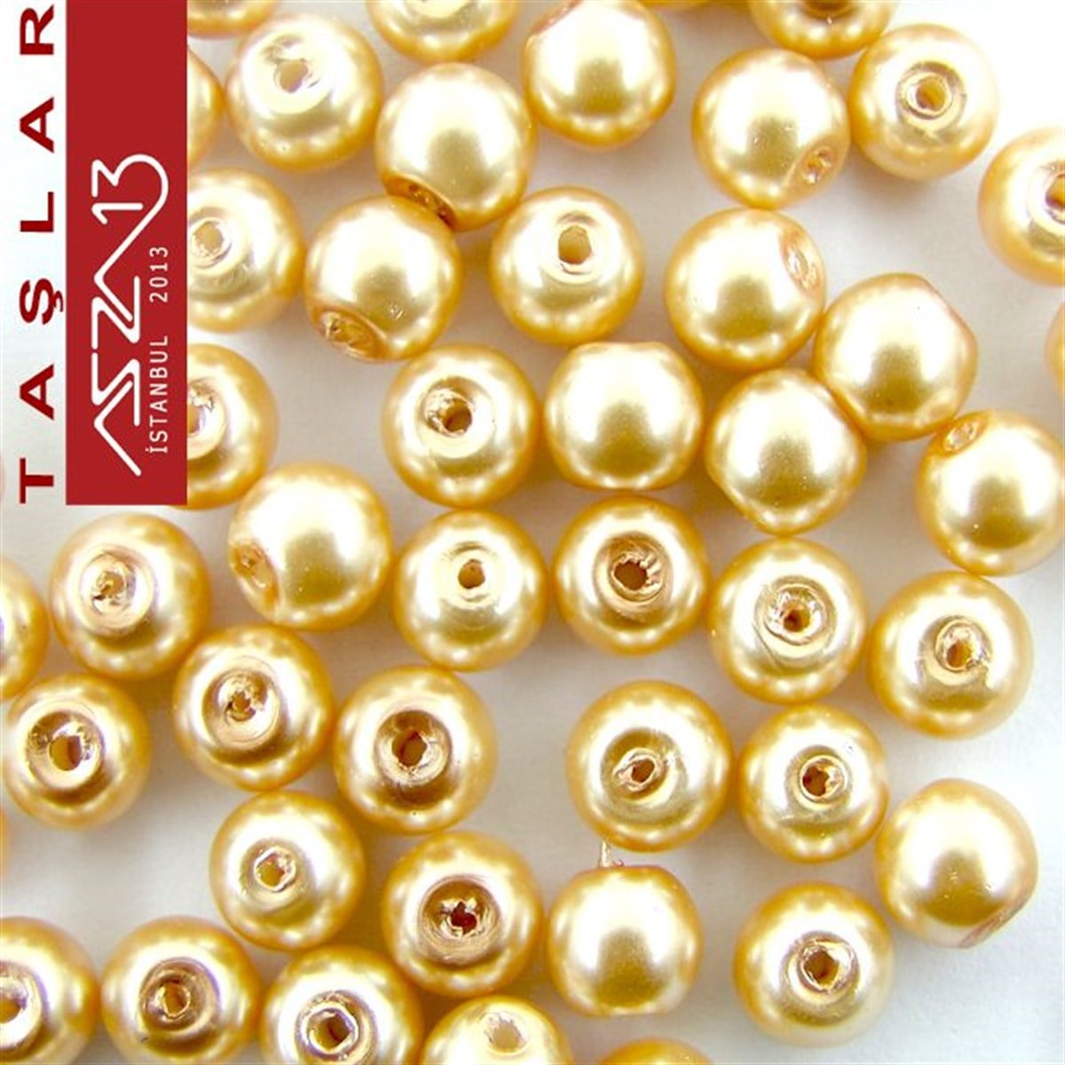 İNCİ BONCUKBONCUK ve TAŞMarkasız82 Adet 6 mm Altın Renk İnci Boncuk (25 gr)
