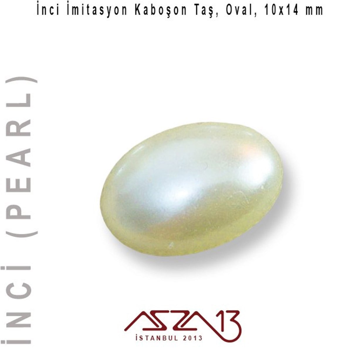 İnci KaboşonBONCUK ve TAŞMarkasız30 Adet 10x14 mm Krem Renk Yarım Oval İnci Kaboşon