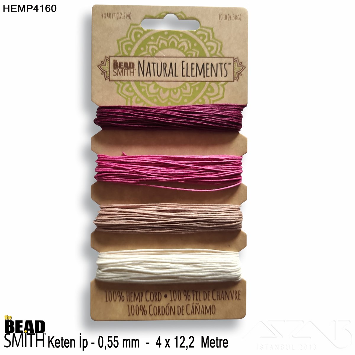 İp, Kordon, Misina / Keten İpler / Doğal Keten İp SetiKeten İplerBeadSmith06.Tm.64.Hm.11İp - Doğal Keten 4'lü İp Seti - 0,55 mm - Hemp4160 - 4x12,2 Metre 