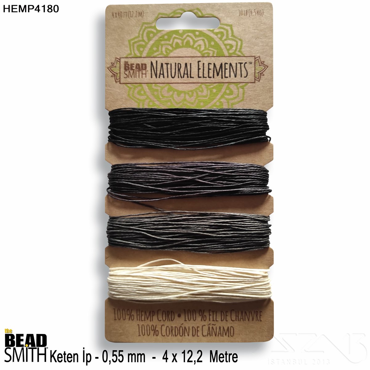 İp, Kordon, Misina / Keten İpler / Doğal Keten İp SetiKeten İplerBeadSmith06.Tm.64.Hm.13İp - Doğal Keten 4'lü İp Seti - 0,55 mm - Hemp4180 - 4x12,2 Metre 