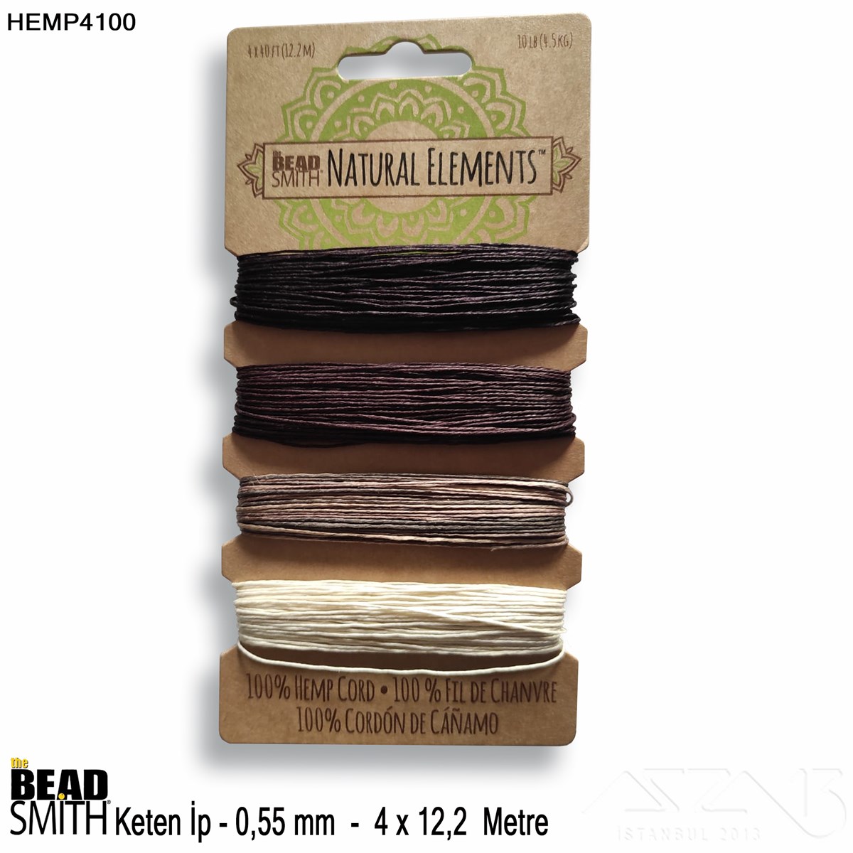 İp, Kordon, Misina / Keten İpler / Doğal Keten İp SetiKeten İplerBeadSmith06.Tm.64.Hm.07İp - Doğal Keten 4'lü İp Seti - 0,55 mm - Hemp4100 - 4x12,2 Metre 