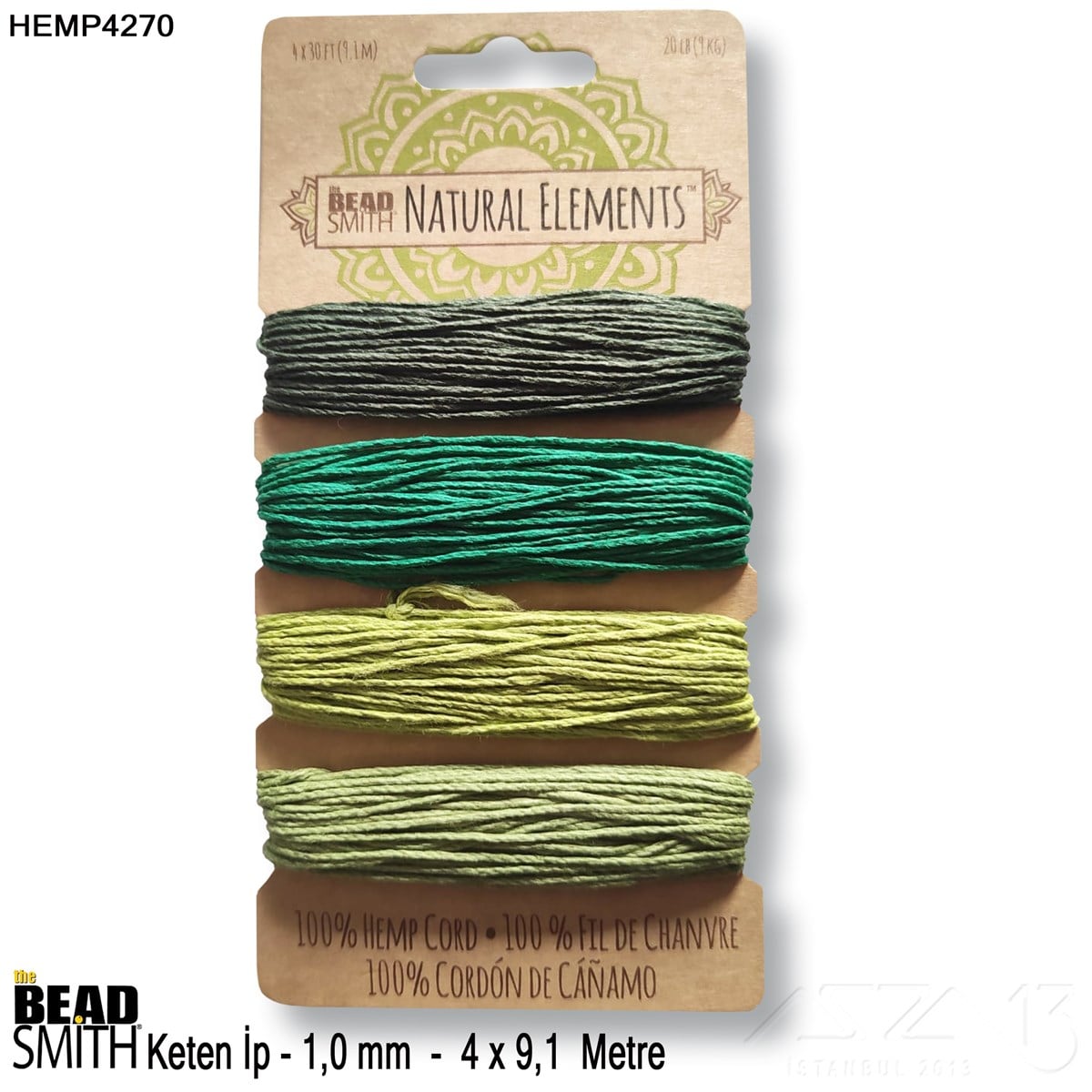 İp, Kordon, Misina / Keten İpler / Doğal Keten İp SetiKeten İplerBeadSmith06.Tm.64.Hm.20İp - Doğal Keten 4'lü İp Seti - 1,0 mm - Hemp4270 - 4x9,1 Metre 