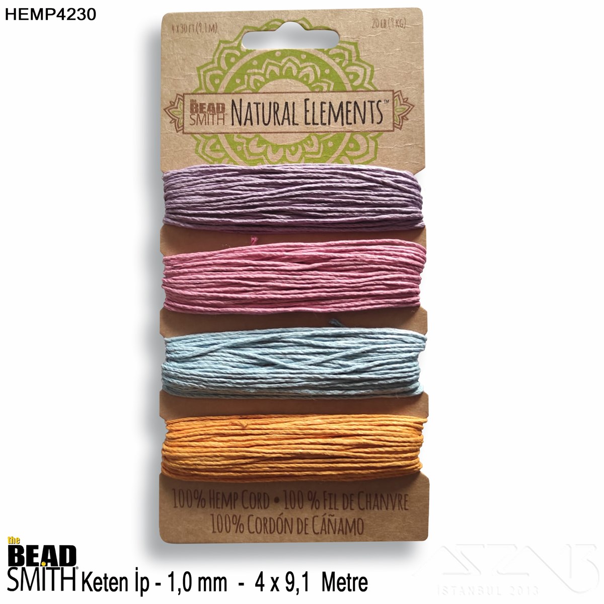 İp, Kordon, Misina / Keten İpler / Doğal Keten İp SetiKeten İplerBeadSmith06.Tm.64.Hm.16İp - Doğal Keten 4'lü İp Seti - 1,0 mm - Hemp4230 - 4x9,1 Metre 
