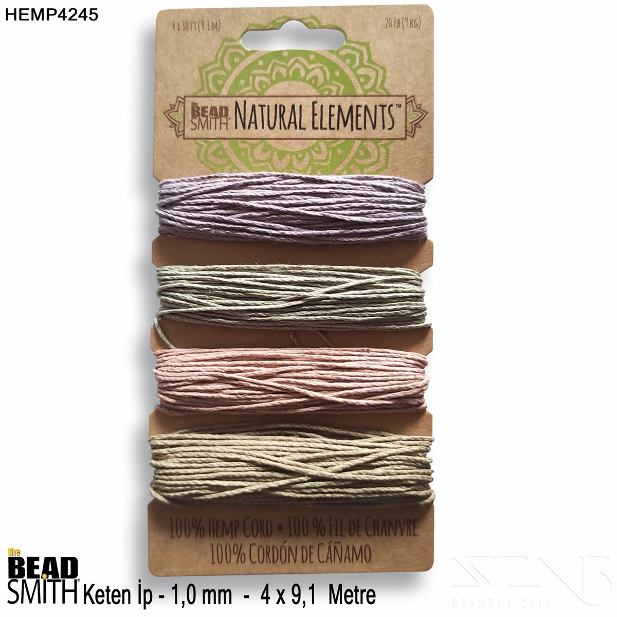 İp, Kordon, Misina / Keten İpler / Doğal Keten İp SetiKeten İplerBeadSmith06.Tm.64.Hm.17İp - Doğal Keten 4'lü İp Seti - 1,0 mm - Hemp4245 - 4x9,1 Metre 