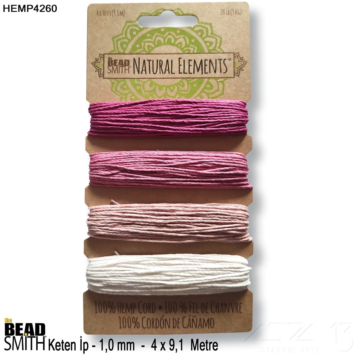İp, Kordon, Misina / Keten İpler / Doğal Keten İp SetiKeten İplerBeadSmith06.Tm.64.Hm.18İp - Doğal Keten 4'lü İp Seti - 1,0 mm - Hemp4260 - 4x9,1 Metre 