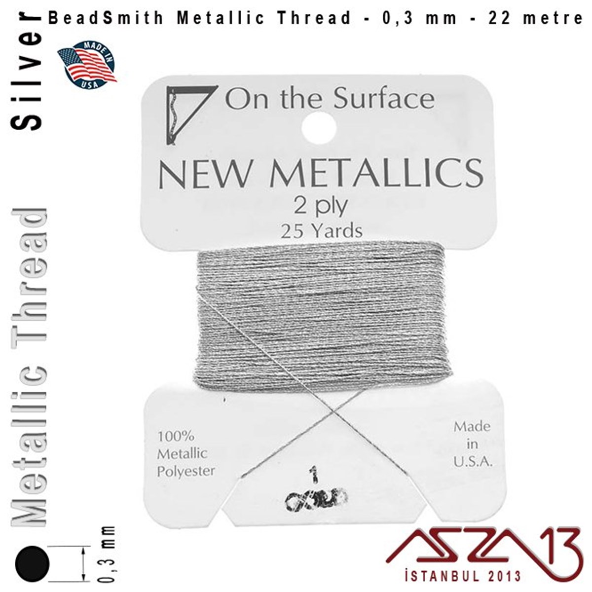 İpler, Kordonlar, MisinalarTAKI MALZEMEBeadSmithMetalik İp - Silver - Gümüş - 0,30 mm Kalınlıkta İp / 22 metre