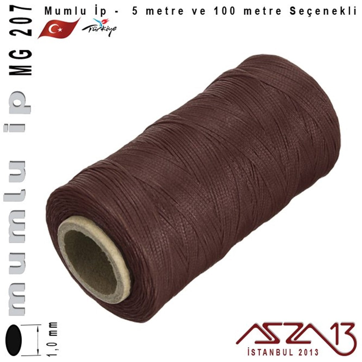 İpler, Kordonlar, MisinalarTAKI MALZEMEKord İplikMG 207, Megafil Extra Mumlu İp - 1,0 mm Kalınlıkta / 5 veya 100 metre