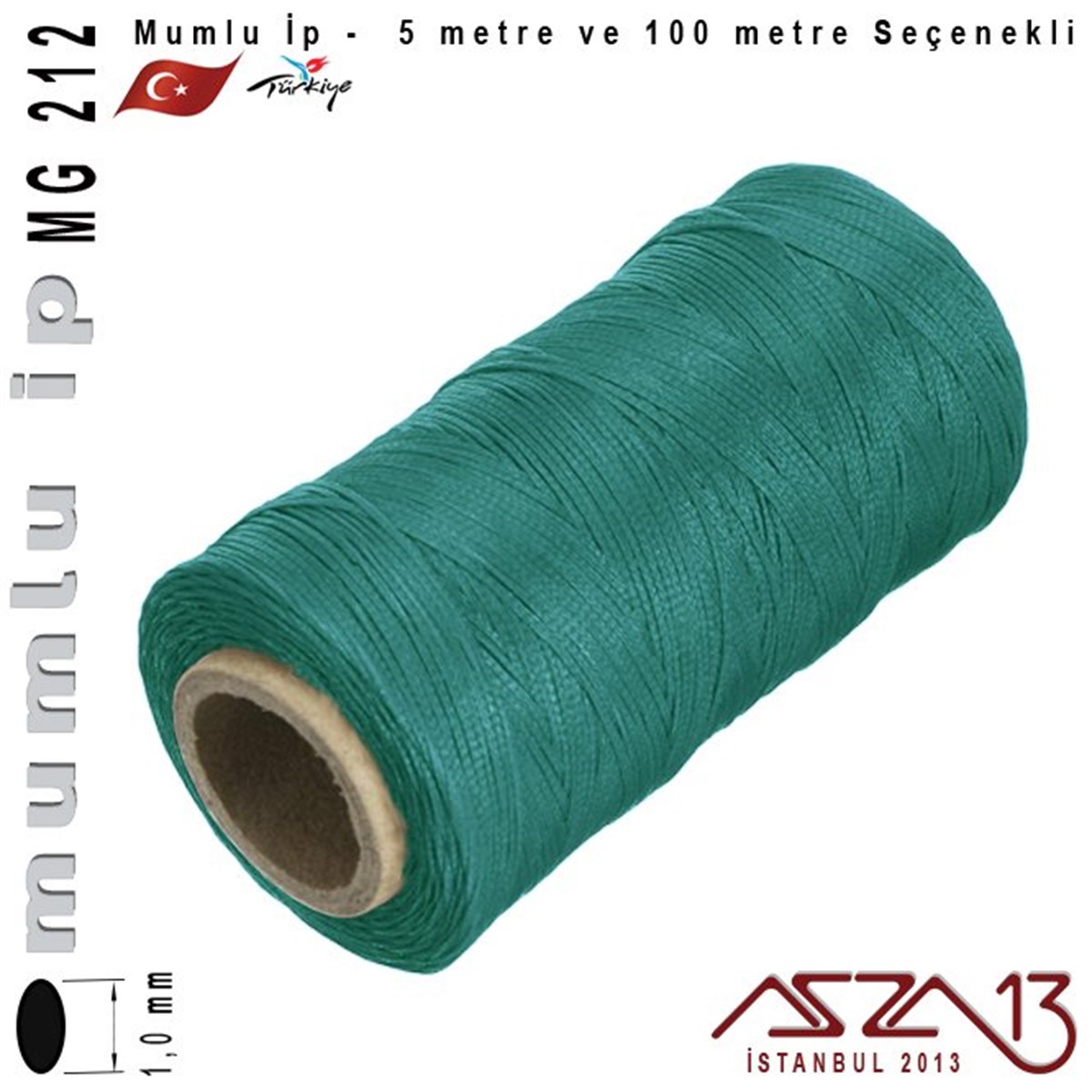 İpler, Kordonlar, MisinalarTAKI MALZEMEKord İplikMG 212, Megafil Extra Mumlu İp - 1,0 mm Kalınlıkta / 5 veya 100 metre