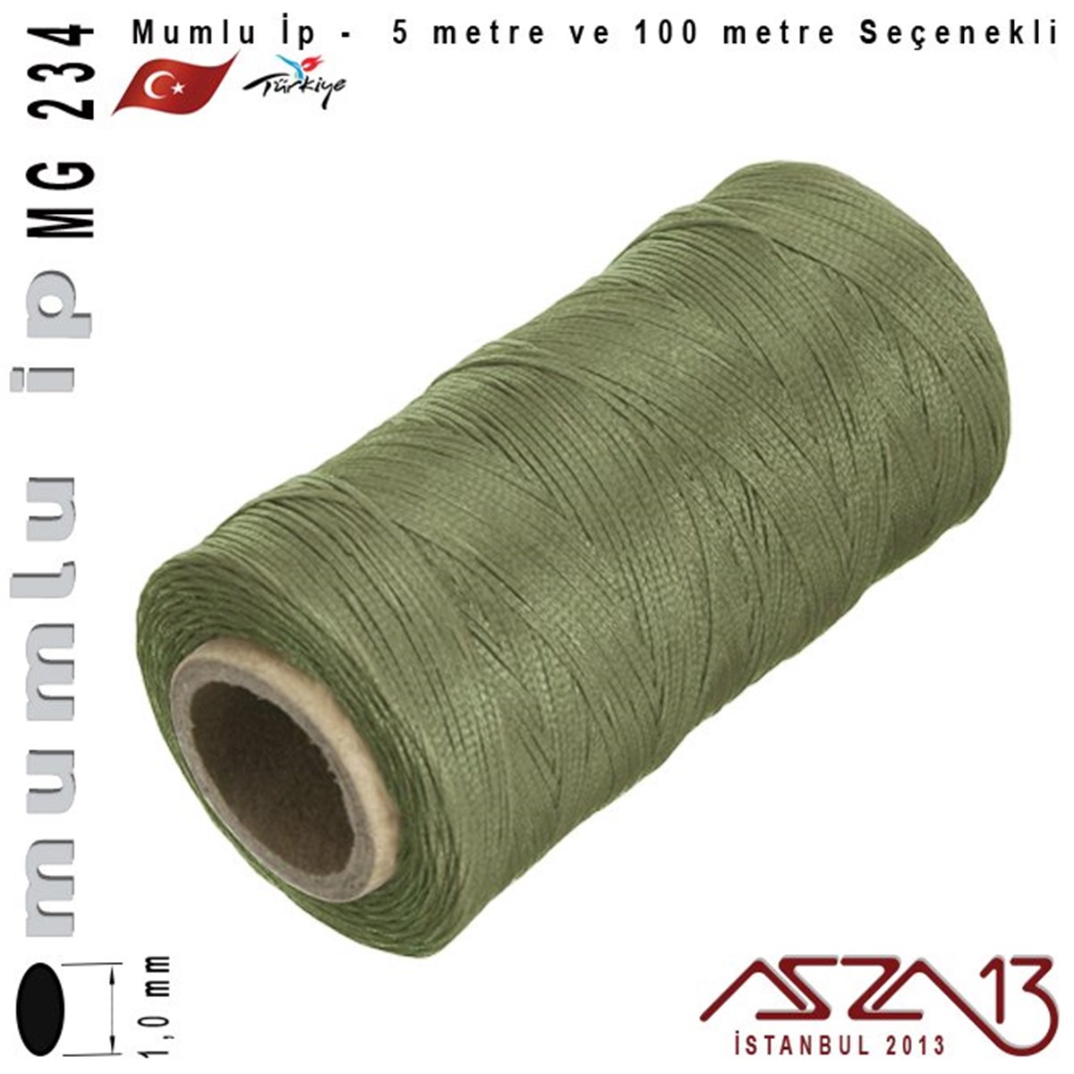 İpler, Kordonlar, MisinalarTAKI MALZEMEKord İplikMG 234, Megafil Extra Mumlu İp - 1,0 mm Kalınlıkta / 5 veya 100 metre
