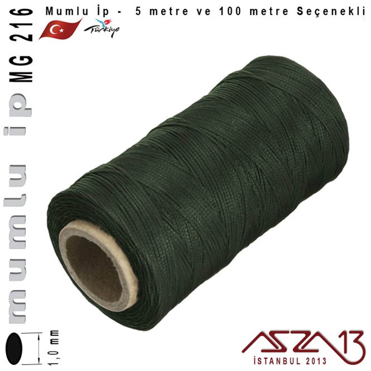 İpler, Kordonlar, MisinalarTAKI MALZEMEKord İplikMG 247, Megafil Extra Mumlu İp - 1,0 mm Kalınlıkta / 5 veya 100 metre