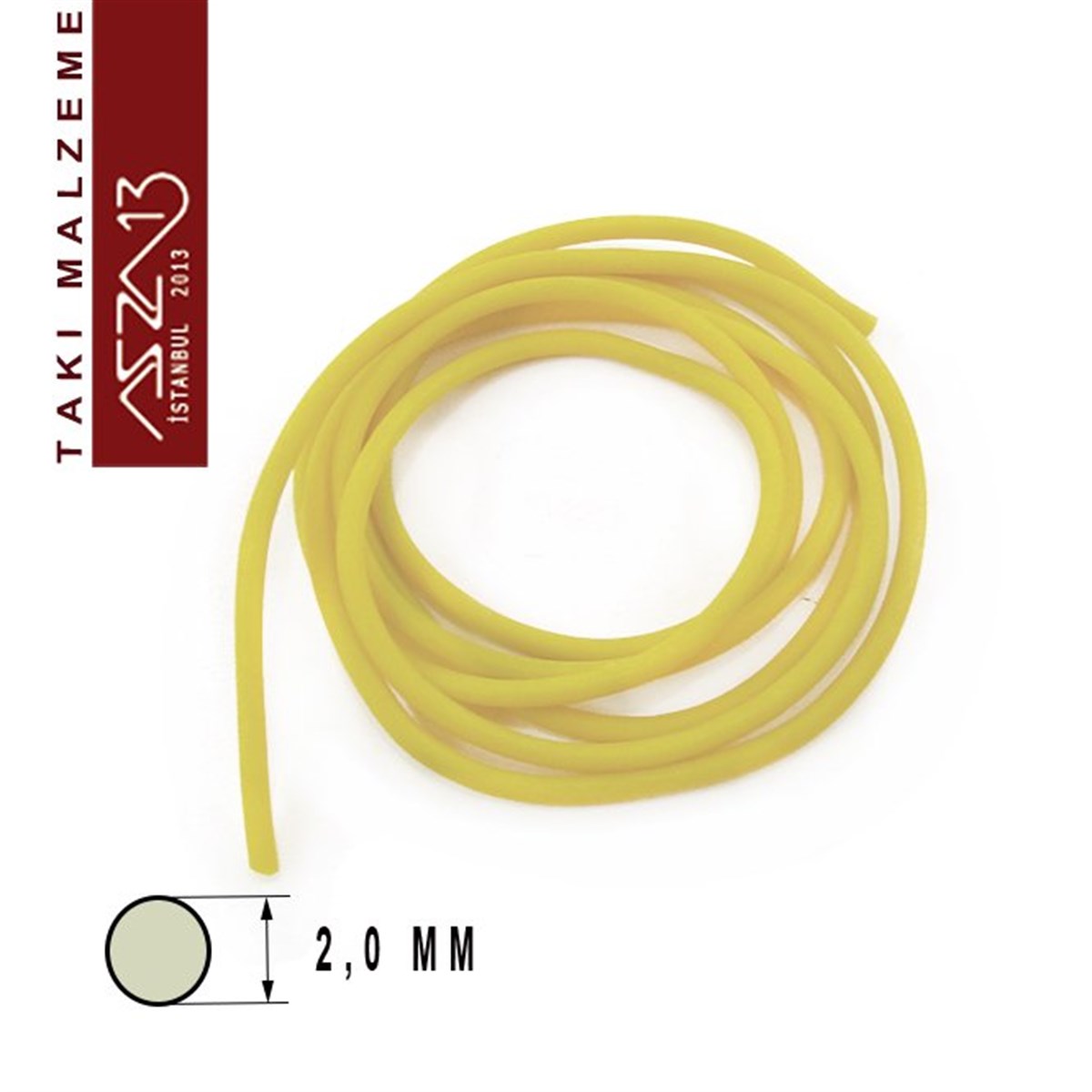 İpler, Kordonlar, MisinalarTAKI MALZEMEMarkasızSarı 2,00 mm Kauçuk Esnek Kordon / Paket İçeriği 1 m