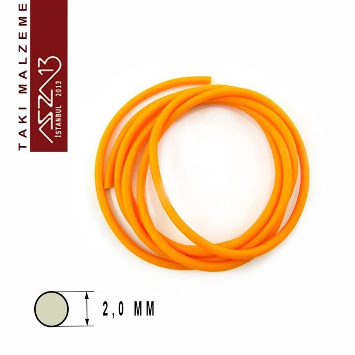 İpler, Kordonlar, MisinalarTAKI MALZEMEMarkasızNeon Turuncu 2,00 mm Kauçuk Esnek Kordon / Paket İçeriği 1 m