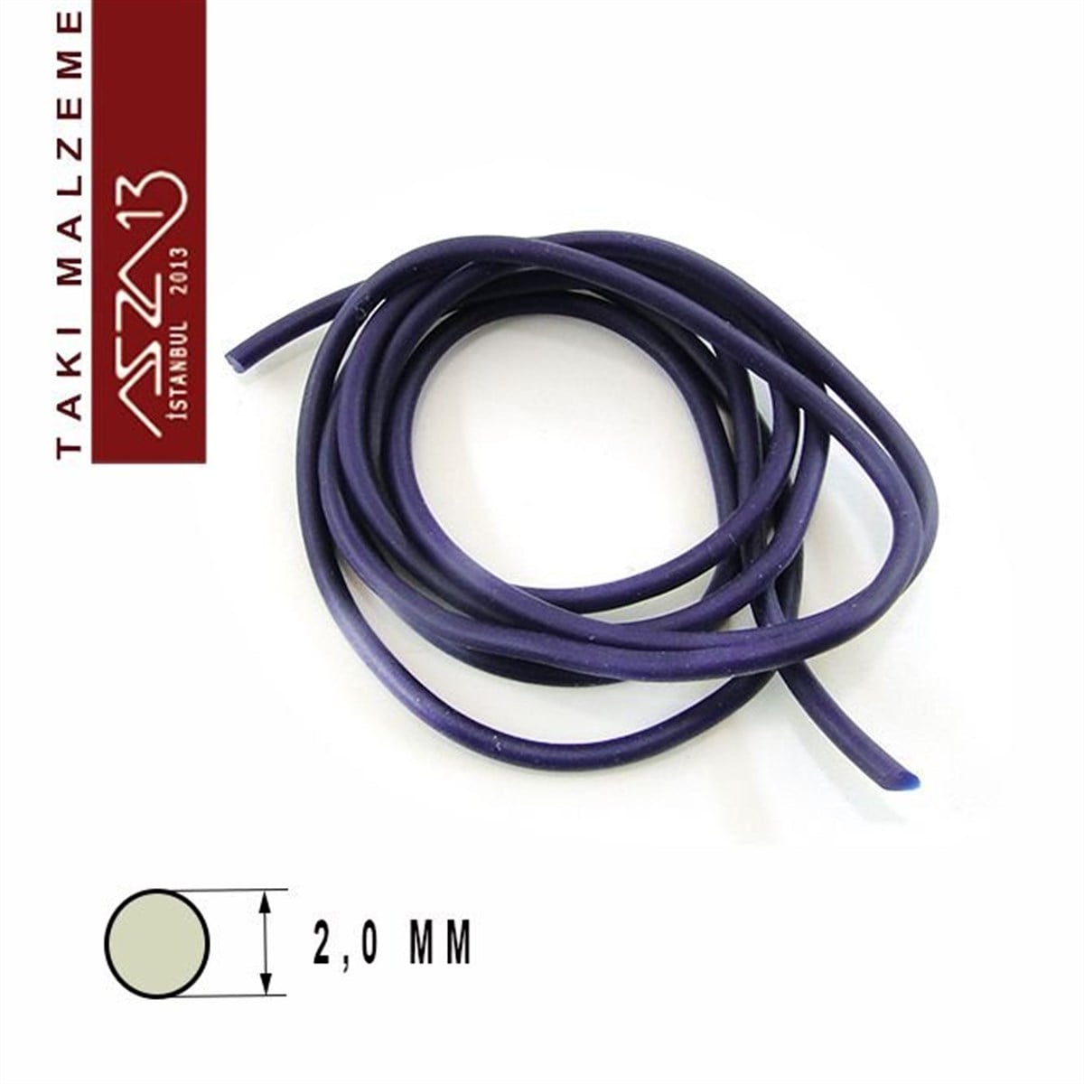 İpler, Kordonlar, MisinalarTAKI MALZEMEMarkasızLacivert 2,00 mm Kauçuk Esnek Kordon / Paket İçeriği 1 m