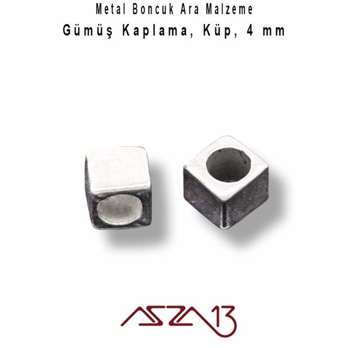 Kaplamalı ve Kaplamasız Metal Ara ParçalarTAKI MALZEMEMarkasızGümüş, 4 mm Küp Metal Boncuk / Paket İçeriği 40 Adet