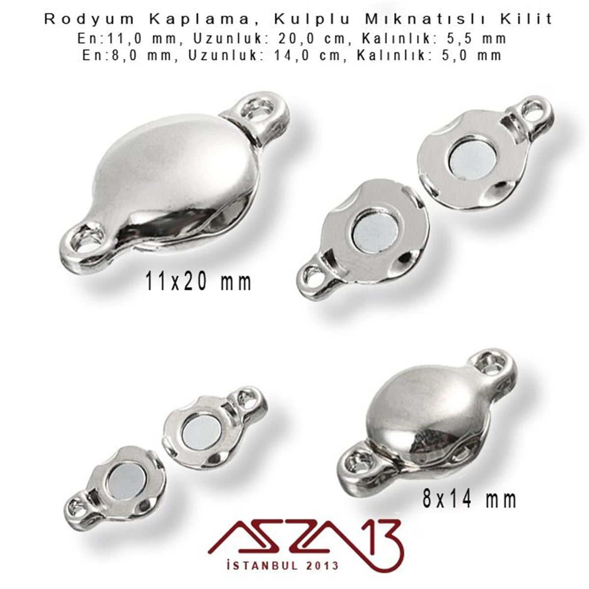 Kilit, KlipsTAKI MALZEMEMarkasızRodyum Kaplama, Kulplu Mıknatıslı Kilit / Paket İçeriği 1 Adet