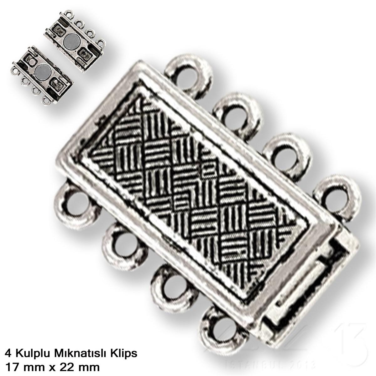 Klips, Kilit  / Mıknatıslı KlipsMıknatıslı Kilit, KlipsMarkasız06.Tm.61.Kt.140Klips - Mıknatıslı - Dört Kulplu ve Antik Gümüş Kaplamalı - 22x17 mm / 1 Adet