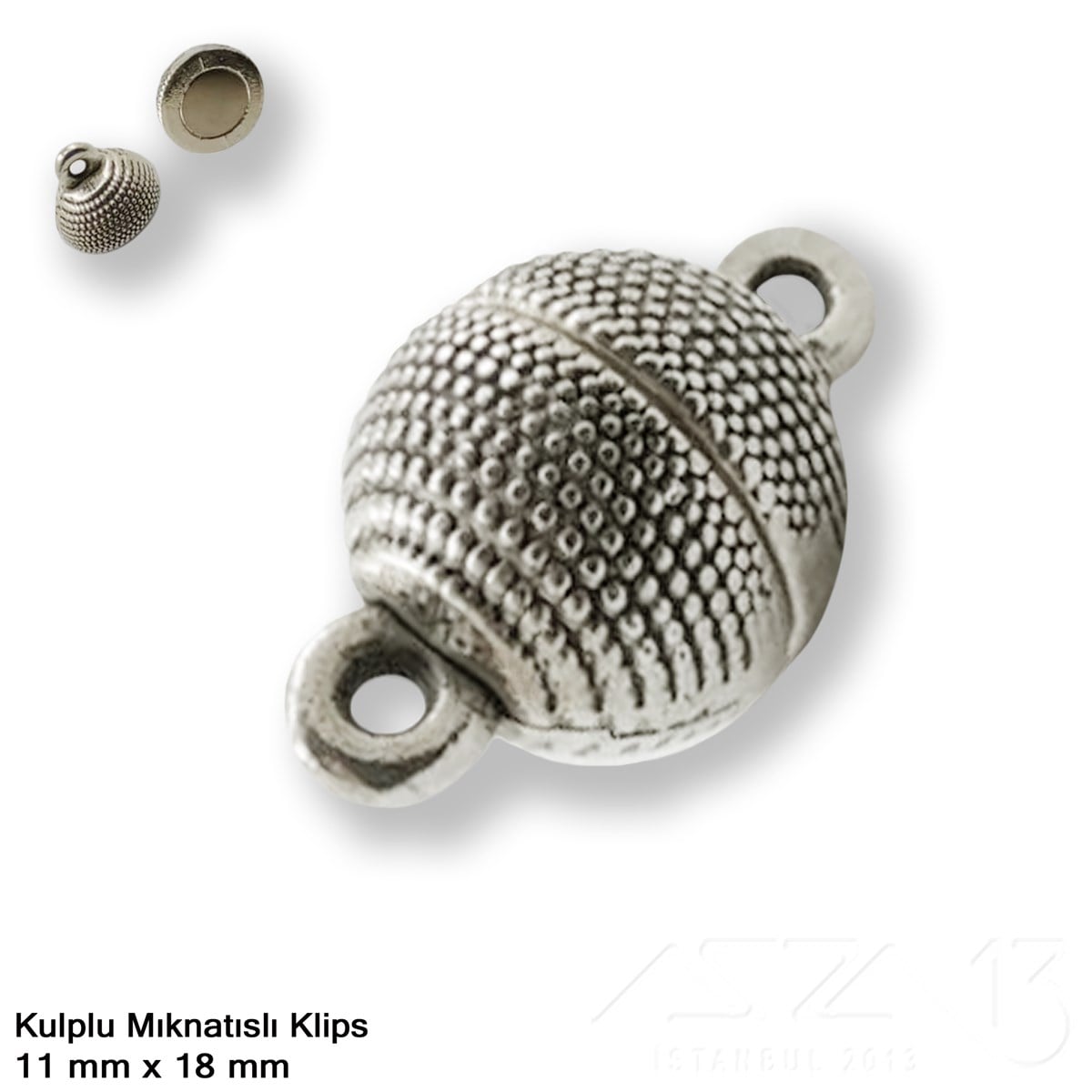 Klips, Kilit  / Mıknatıslı KlipsMıknatıslı Kilit, KlipsMarkasız06.Tm.61.Kt.011Klips - Mıknatıslı - Kulplu, Top, Gümüş Kaplamalı - 11 mm / 1 Adet