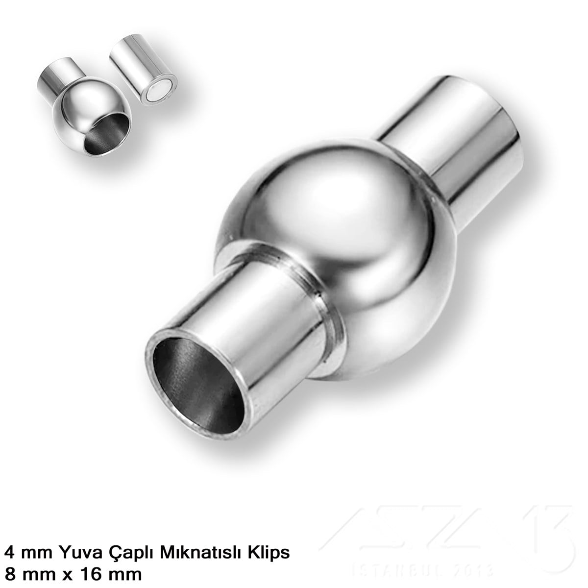 Klips, Kilit  / Mıknatıslı KlipsMıknatıslı Kilit, KlipsMarkasız06.Tm.61.Kt.039Klips - Mıknatıslı, Bombeli Silindirik - Yuvalı ve Rodyum Kaplamalı - 4 mm / 1 Adet