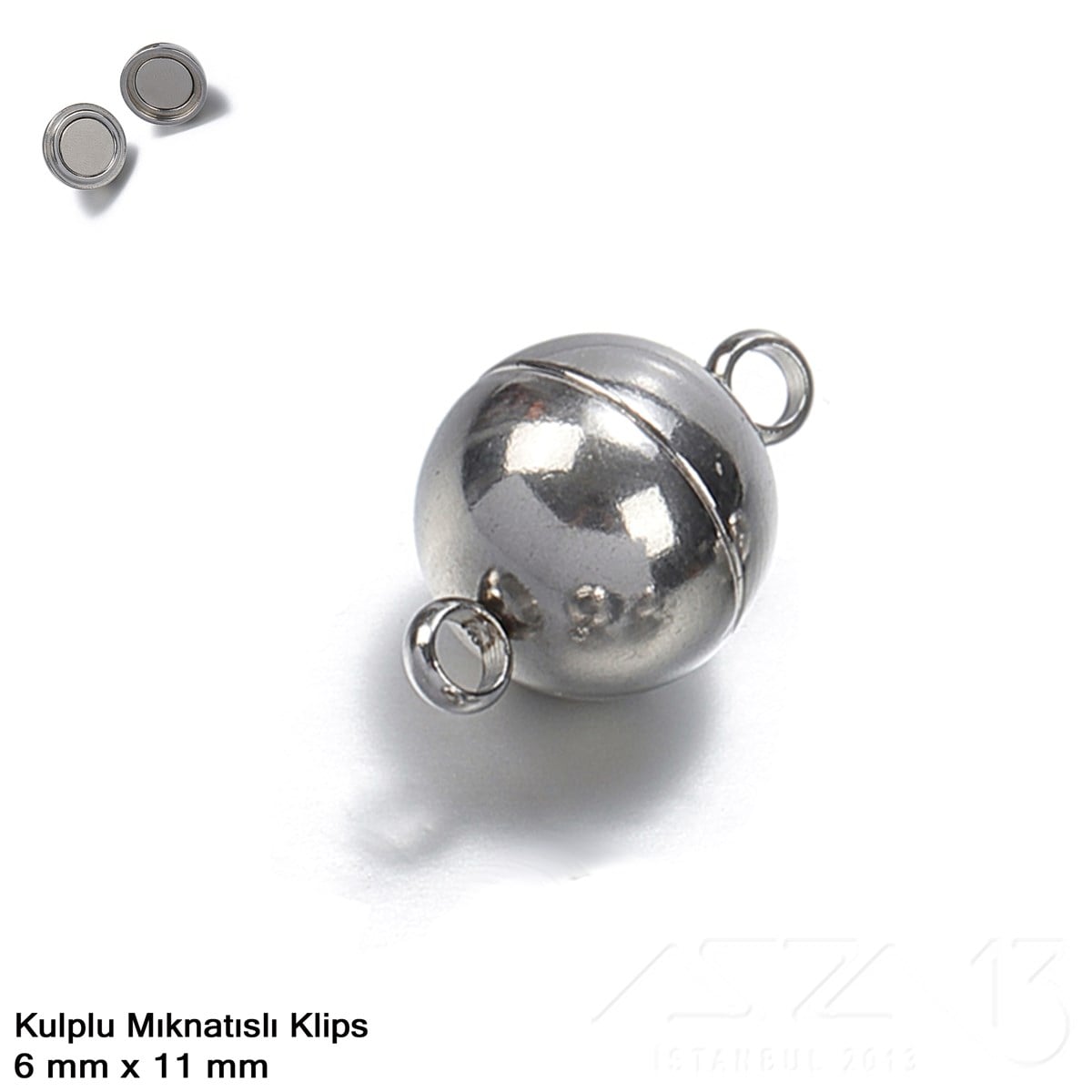 Klips, Kilit  / Mıknatıslı KlipsMıknatıslı Kilit, KlipsMarkasız06.Tm.61.Kt.047Klips - Mıknatıslı - Kulplu, Top, 316L Çelik - 6 mm / 1 Adet