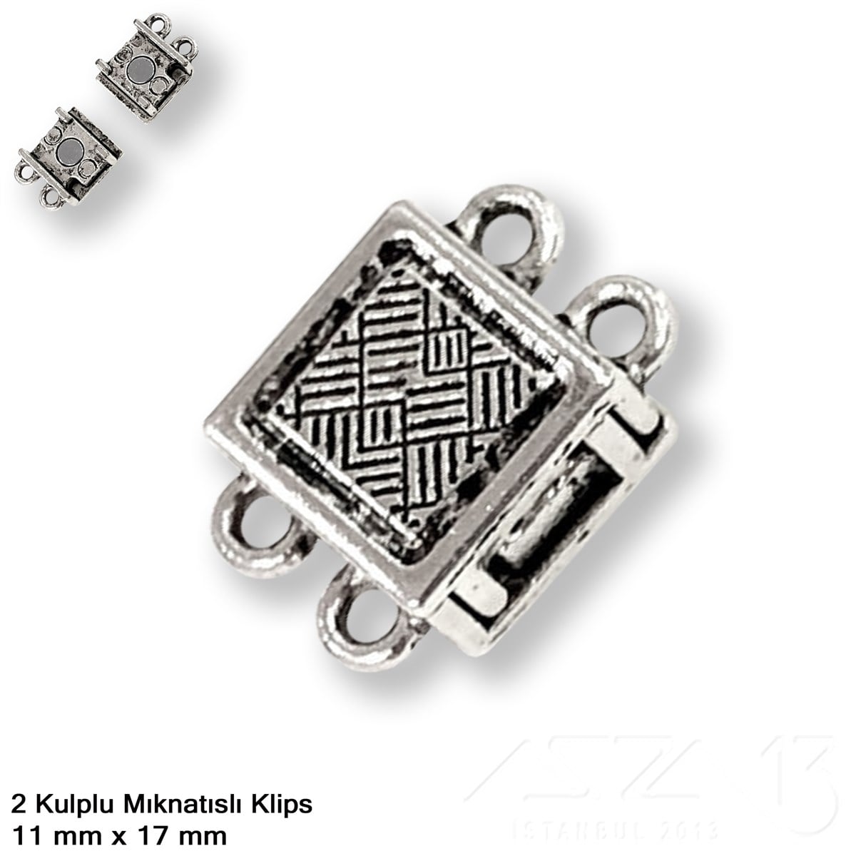 Klips, Kilit  / Mıknatıslı KlipsMıknatıslı Kilit, KlipsMarkasız06.Tm.61.Kt.138Klips - Mıknatıslı - İki Kulplu ve Antik Gümüş Kaplamalı - 11x17 mm / 1 Adet