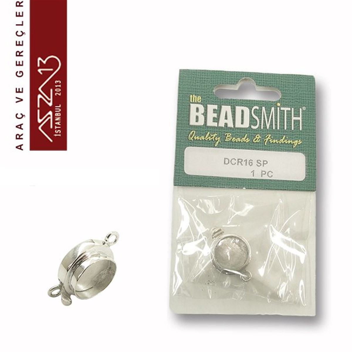Klipsler, Kancalar, Bitler, Kapamalar, HalkalarTAKI MALZEMEBeadSmithGümüş Kaplama, 14 mm Yuva Çap'lı, Pim'li Klips / Paket İçeriği 1 Adet