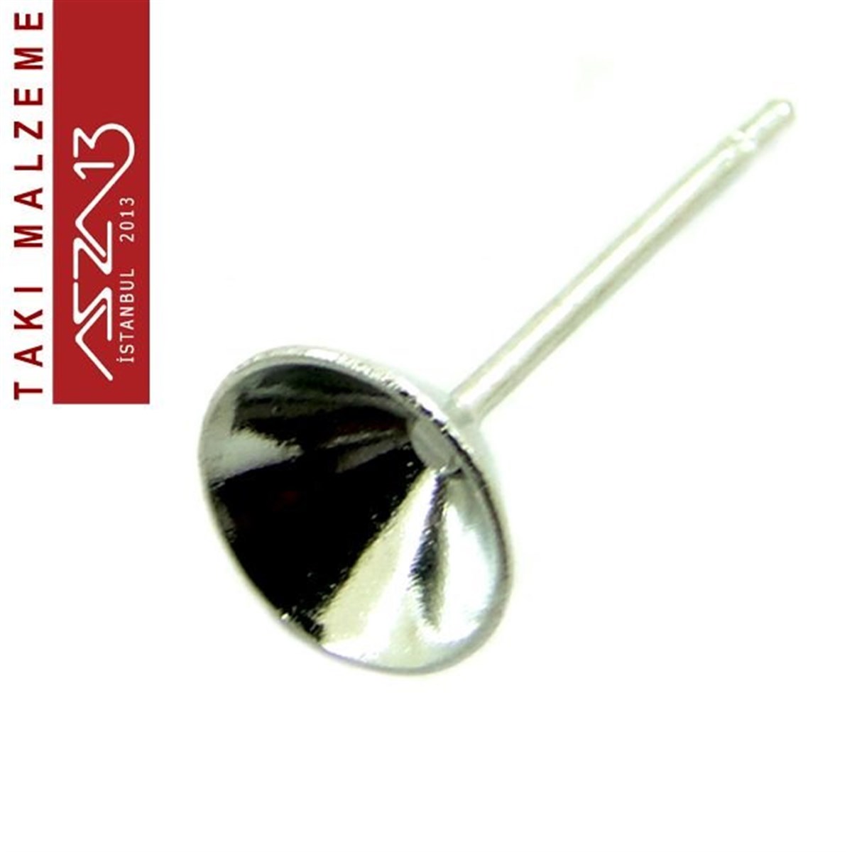 Klipsler, Kancalar, Bitler, Kapamalar, HalkalarTAKI MALZEMEMarkasızNikel Kaplamalı - Freenickel - 6 mm - Konik Yuvalı Küpe Çivisi / 10 Adet