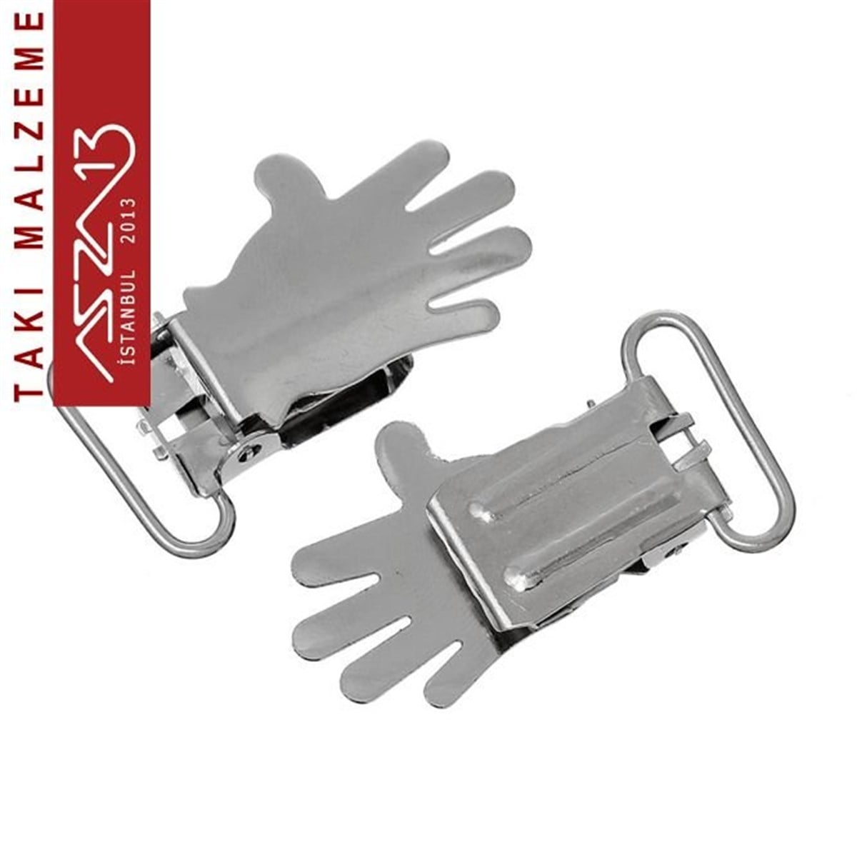 Klipsler, Kancalar, Bitler, Kapamalar, HalkalarTAKI MALZEMEMarkasızEl Şekilli Metal Emzik Klipsi  / Paket içeriği 1 Adet