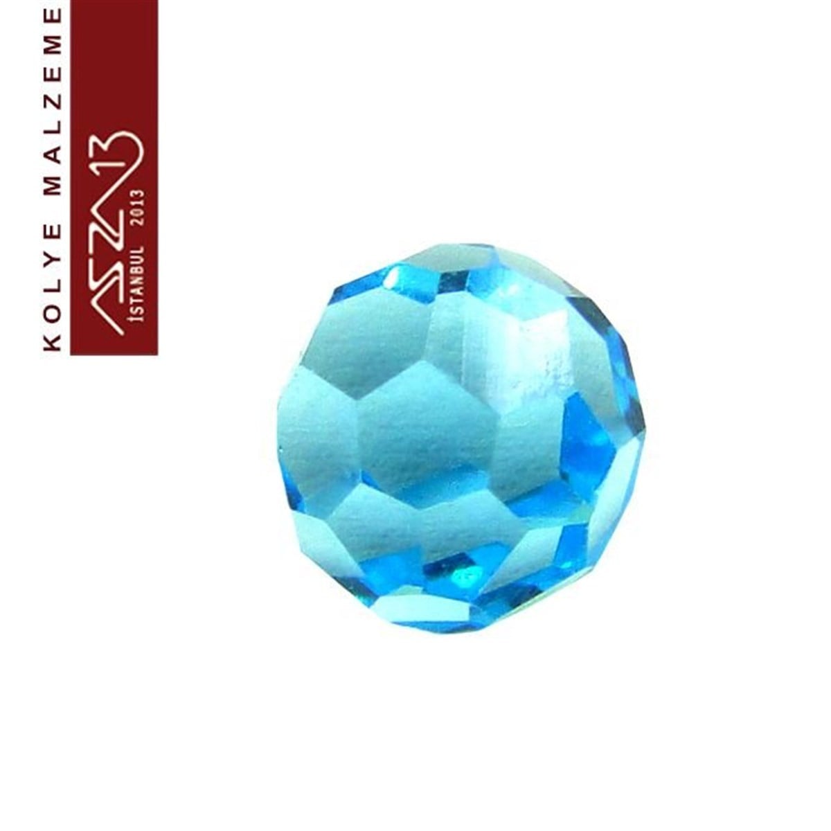 Kolye Ucu (Locket Pendant)TAKI MALZEMEMarkasızLocket Malzemesi Kristal Aquamarin Küre Taş 5 mm / Paket İçeriği 5 Adet