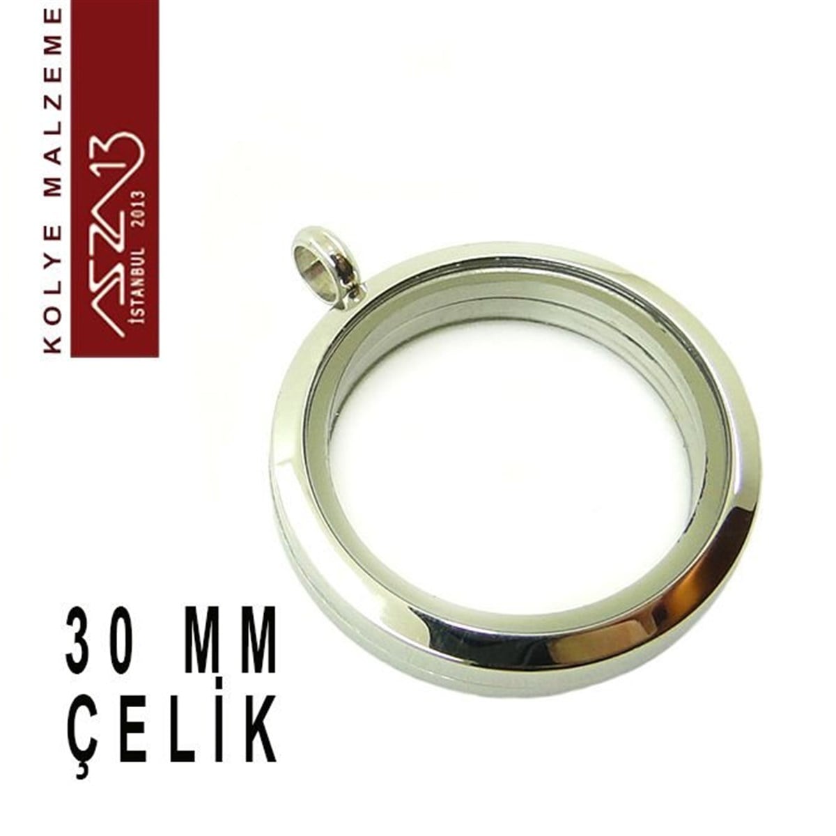 Kolye Ucu (Locket Pendant)TAKI MALZEMEMarkasızRodyum Kapl. Yuvarlak Şekilli Mıknatıs Kilitli Kolye Ucu (Locket Pendant)