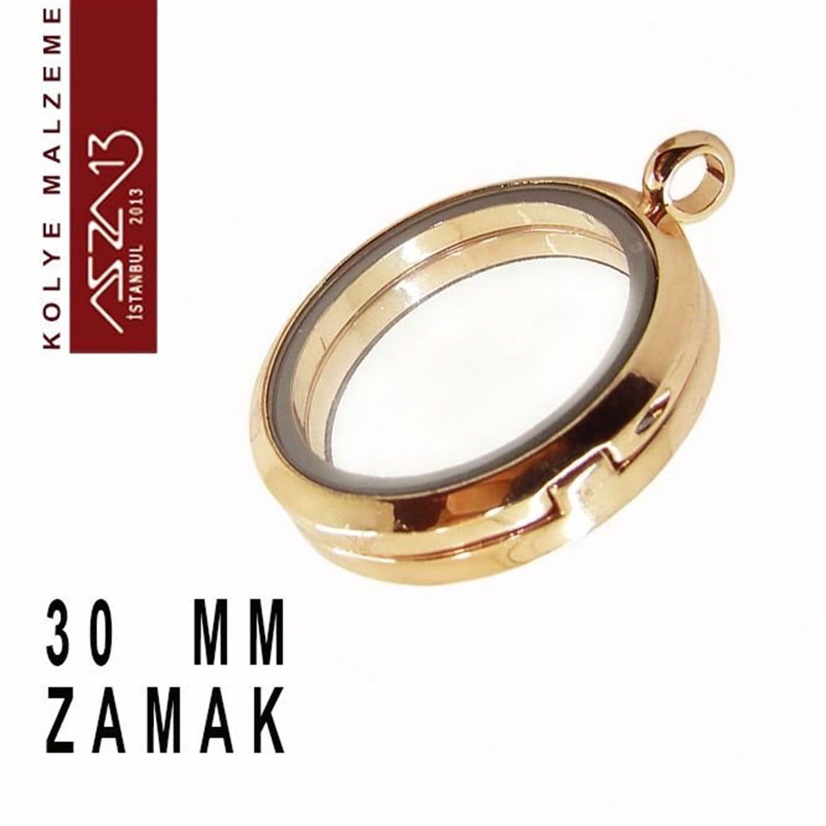 Kolye Ucu (Locket Pendant)TAKI MALZEMEMarkasızRose Altın Kapl. Yuvarlak Şekilli Mıknatıs Kilitli Kolye Ucu (Locket Pendant)
