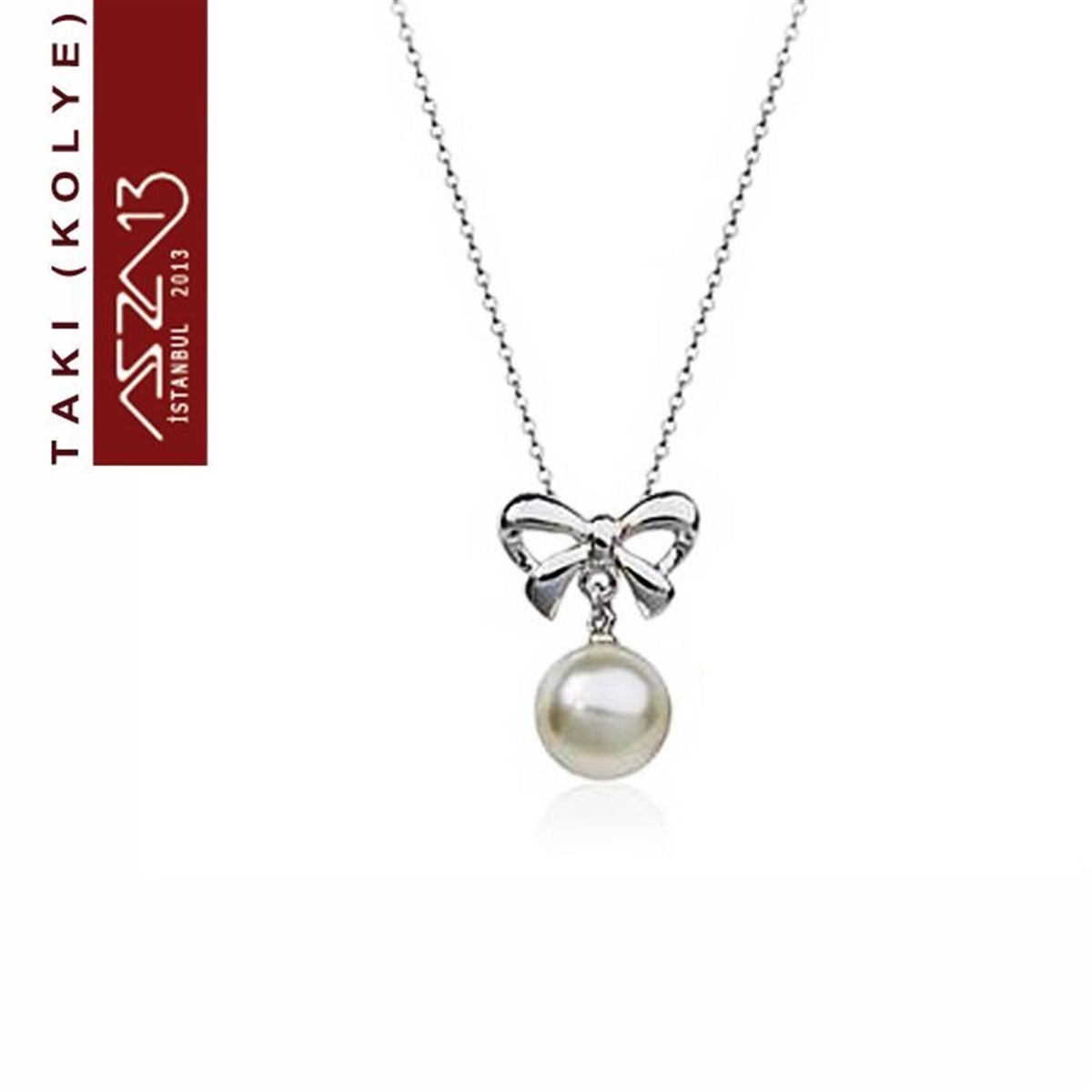 KolyeTAKIMarkasızPlatinyum Kaplama  İnci Kolye (Zincir Boyu 40+5 cm)