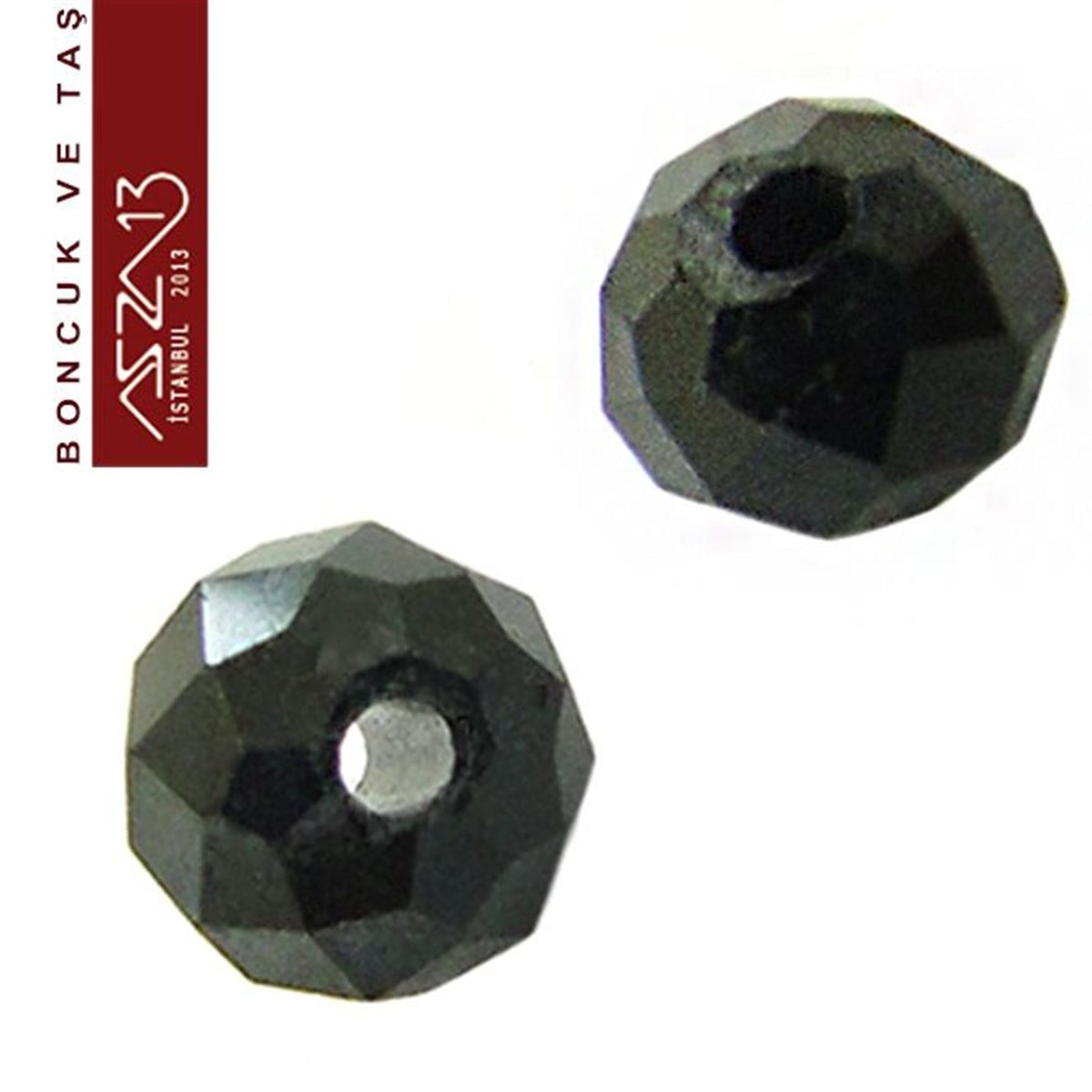 Kristal Rondela BoncukÇin Kristal BoncukMarkasızJet (Siyah) 5x6 mm Opak Kristal Rondela Boncuk / Paket İçeriği 100 Adet