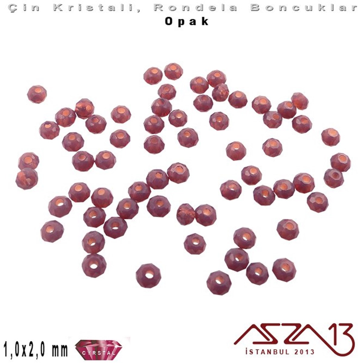 Kristal Rondela BoncukÇin Kristal BoncukMarkasızOpak - 1x2 mm - Amethyst - Kristal Rondela Boncuk / 210 Adet