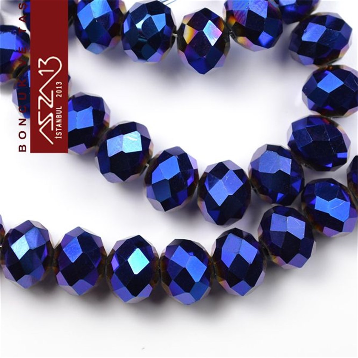 Kristal Rondela BoncukÇin Kristal BoncukMarkasız6x8 mm - Kristal - Metalik Kobalt Mavi - Rondela Boncuk / 70 Adet