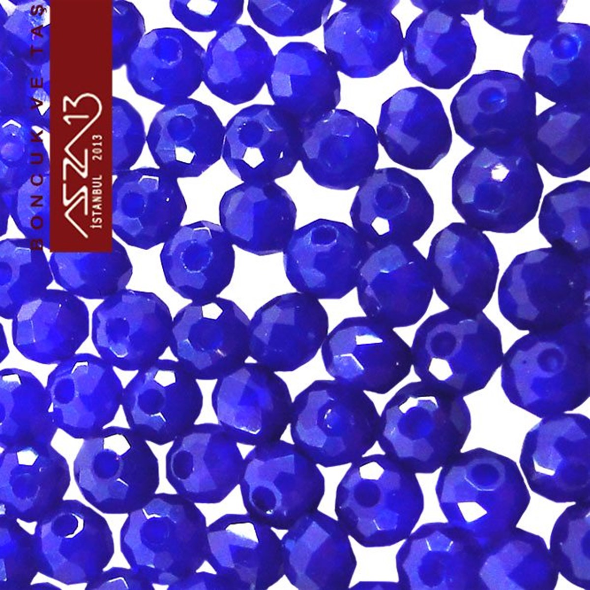 Kristal Rondela BoncukÇin Kristal BoncukMarkasız3x4 mm Opak Kristal Saks Mavisi Rondela Boncuk / Paket İçeriği 150 Adet