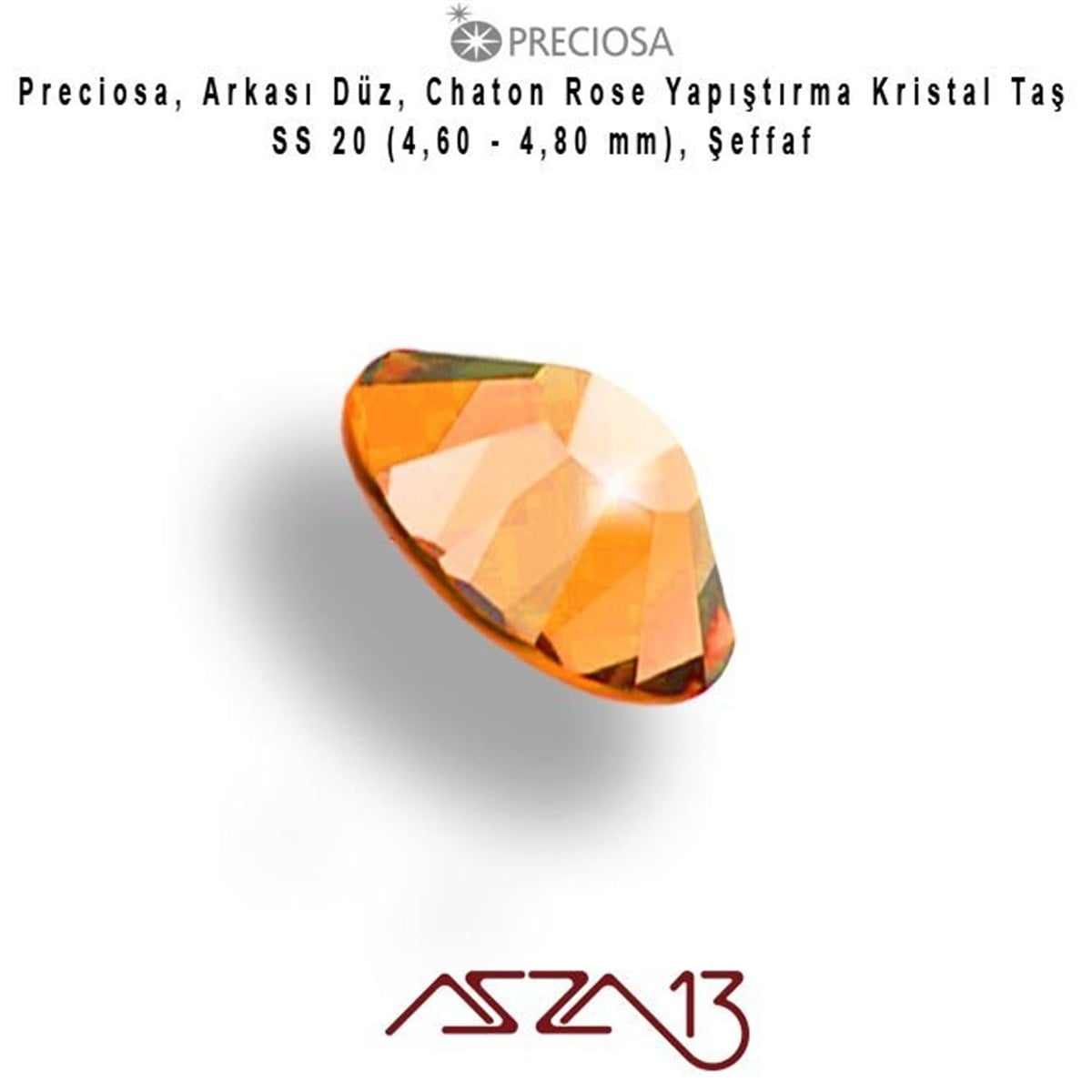 Kristal Taş (Flatback)Kristal TaşPreciosaSS20 Chaton Rose (4,7 mm) Altı Düz Yapıştırma Sun, Kristal Taş  / Paket İçeriği 36 Adet