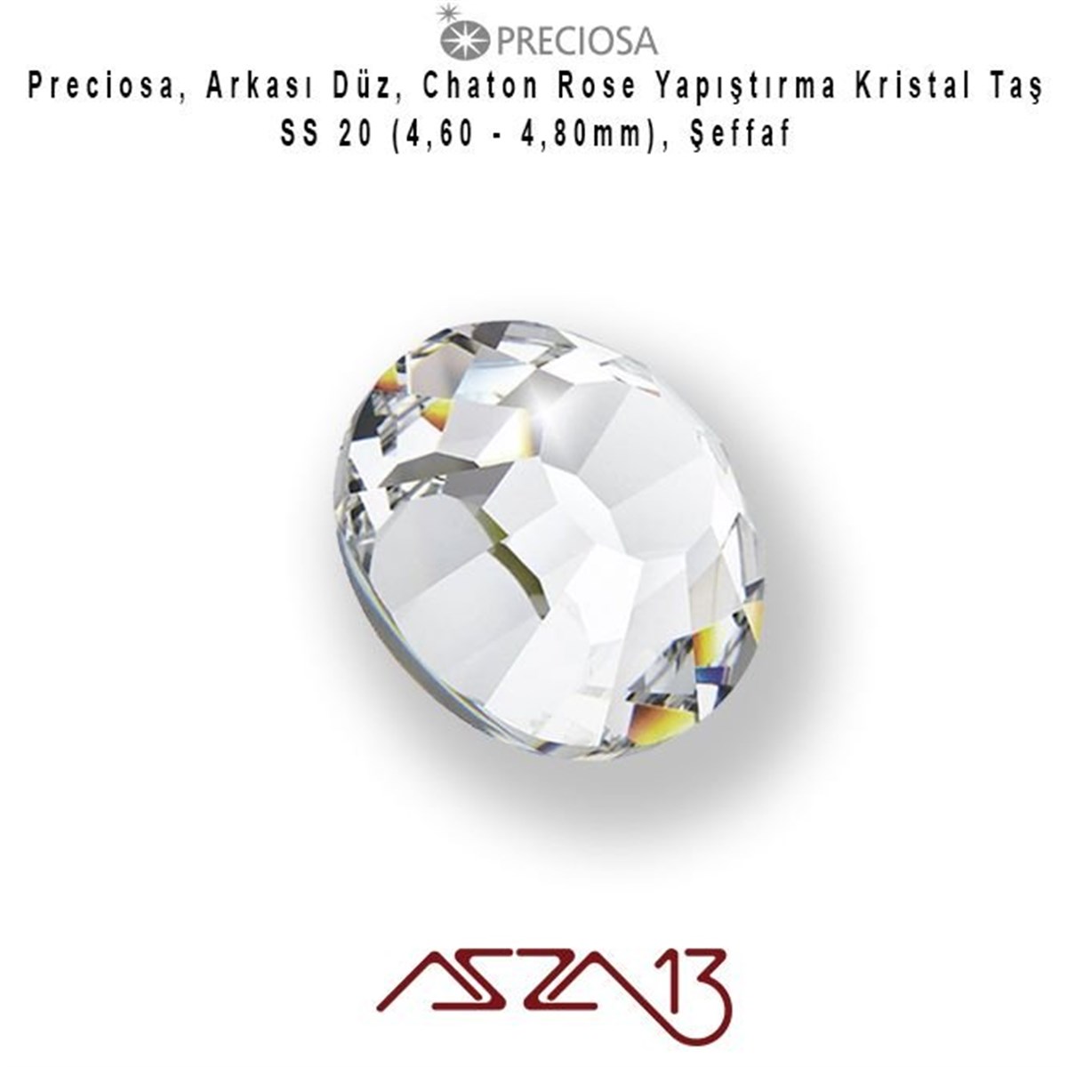 Kristal Taş (Flatback)Kristal TaşPreciosaSS20 Chaton Rose (4,7 mm) Altı Düz Yapıştırma Crystal Kristal Taş  / Paket İçeriği 36 Adet